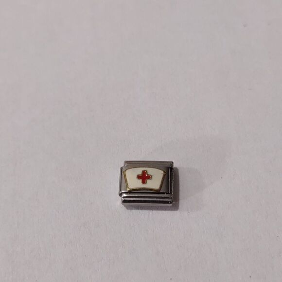 Nurse Hat Italian Link Stainless Steel‎ Nomination Style Charm - Picture 1 of 1